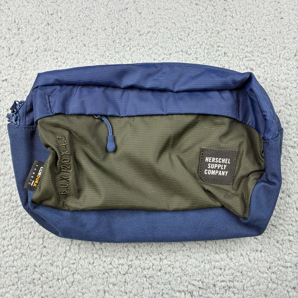 Herschel Supply Co. Blue Olive Cordura Waist Bag Fanny Pack Color Block